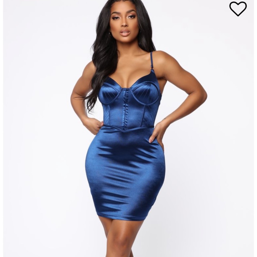 Navy corset mini dress